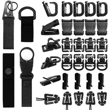 

30/34/42Pcs Tactical Gear Clip Set Military Backpack Buckle Multifunction Hiking Outdoor Bag D-ring Webbing Buckle for Hunting