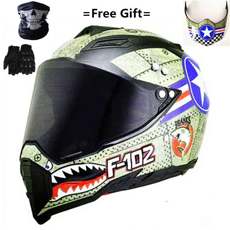 Полный уход за кожей лица Cascos Para Moto rcycle шлем Мотокросс Capacete для гонок горные акулы Профессиональный DOT утвержден - Цвет: 686c-SDU-dark