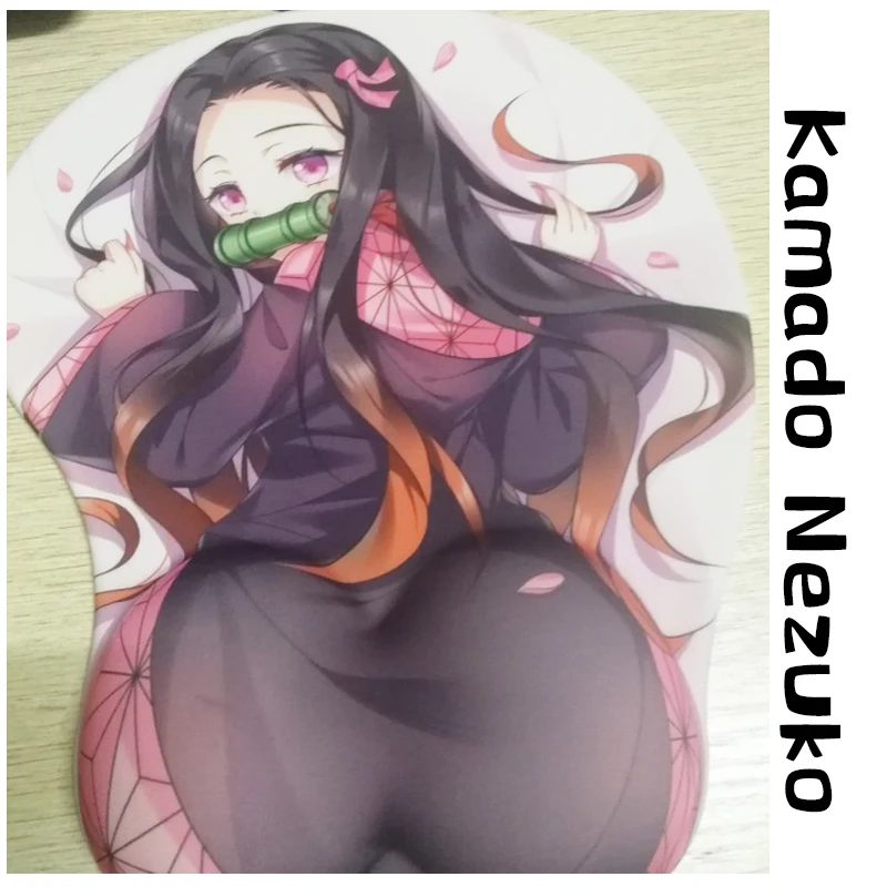 Мягкий гелевый 3D игровой коврик для мыши с аниме Kamado Nezuko эргономичный поддержкой