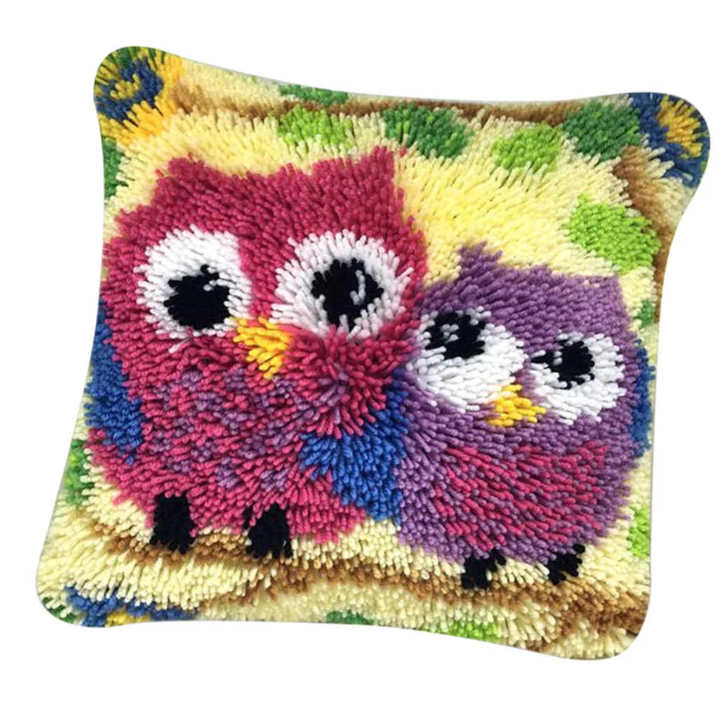 Animal Pattern Latch Hook Kits - DIY Pillow, 40x40cm/15.75x15.75inch