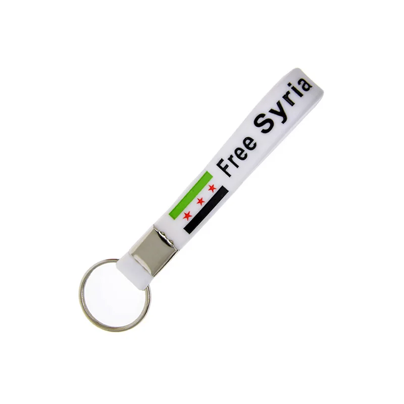 

OneBandaHouse 1PC Ink Filled Logo Free Syria Silicone Bangle Keychain