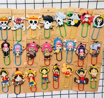 

One Piece Style Fashion Anime Jewelry Components Cartoon Paper Accessories Book Clip Bookmarks Students New Gifts