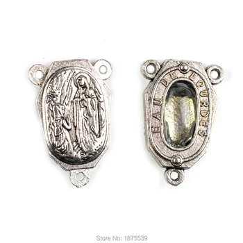 

Holy Water Lourdes Religious Accessory 3 Holes Connector Fashion Rosary Center Medal
