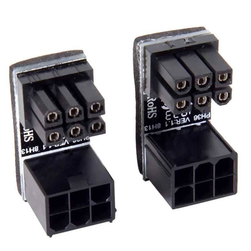 

Atx 6pin Female To 6pin Male 180 Degree Angled Power Adapter For Desktops Image Card