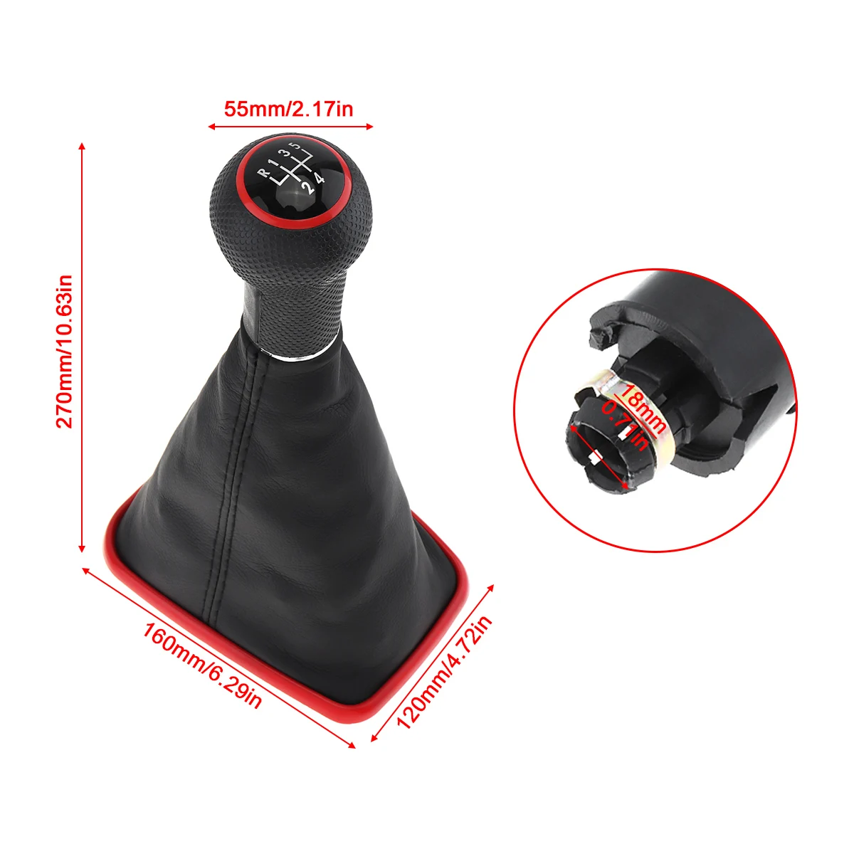 

5 Speed ABS + PU Leather Car Gear Shift Handball Knob With Dust Cover Volkswagen Fit for Golf 4 IV MK4 /GTI/ R32 Bora /Jetta/