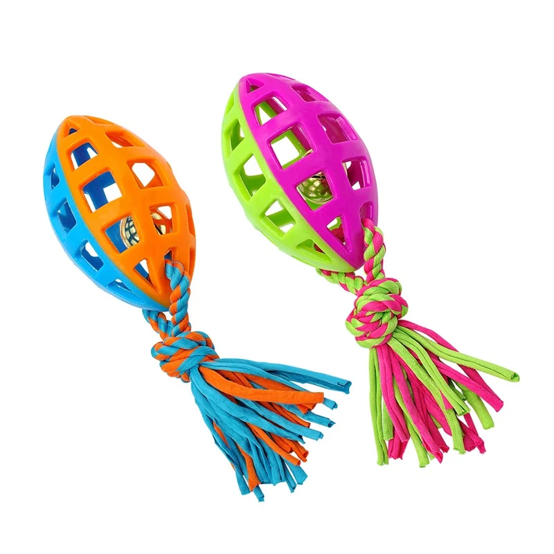 

Pet Ball Toy Built-in Bells, Dog Interactive Toy Bite-resistant Cotton Rope for Cleaning Teeth Ball Toy Dog Supplies For Pup