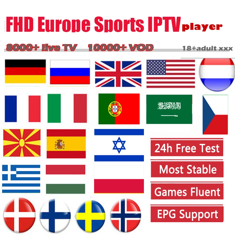 

IPTV subscription live smart tv box Europe IPTV Nederland Sweden Arab ex-yu IPTVplaye for Spain m3u for android tv box x96 mini