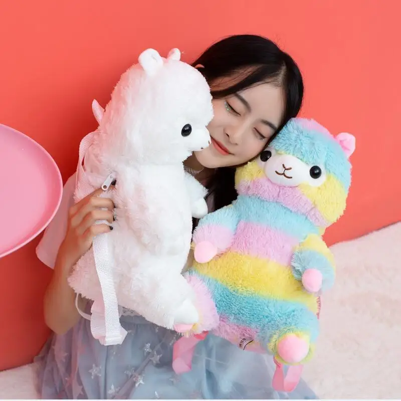 40 см Kawaii рюкзак Alpaca Радужная Альпака мягкая детская сумка через плечо дети девочки подарок плюшевые игрушки куклы