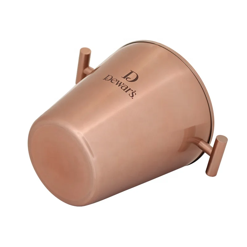 Large capacity 3L copper vintage hammered beer cool ice bucket with lid