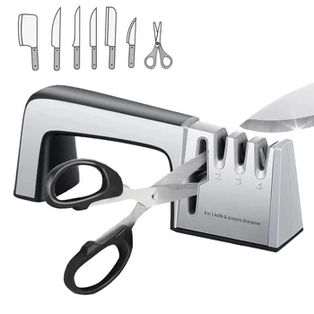 

3 Stages Knife Sharpener 4 In 1 Professional Kitchen Knife Sharpener Sharpening Stone Grinder Knives Diamond Ceramic Sharpener