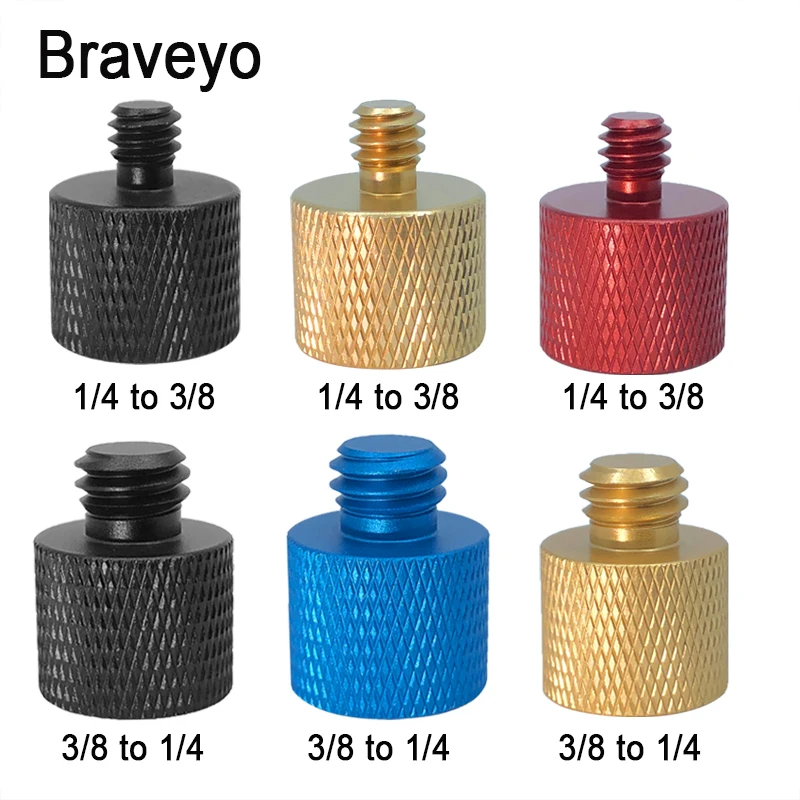 

1/4 to 3/8 Inch Screw Universal Camera Conversion Screw Tripod Ballhead Quick Release Mount Adapter Aluminum Four Color For Dslr