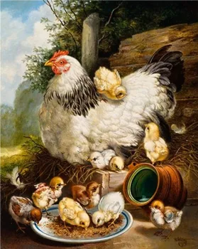 

Hay Babies Chicken Counted Cross Stitch Kit Needlework Embroidery Crafts 14ct Unprinted Aida DIY Arts Handmade Home Decor