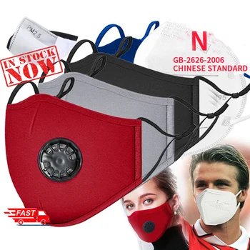 

Fashion Mask Unisex Cotton Breath Valve PM2.5 Mouth Mask Anti-Dust Anti Pollution Mask Cloth Activated carbon filter respira