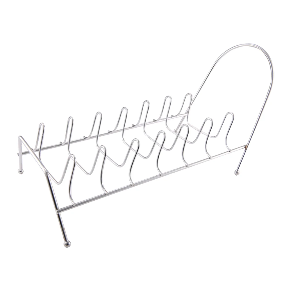 Bowl Storage Drying Stand Draining Sink Pot Lid Stainless Steel Holder 7Slots Pan Kitchen Dish Rack Plates Dry Stand Countertop