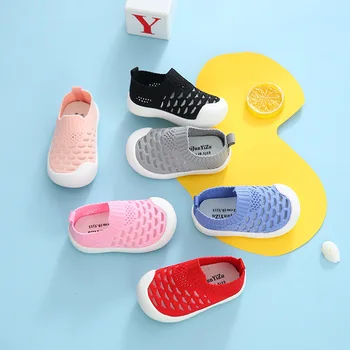 

Summer New Children's Mesh Shoes Baby Boys Girls Fly Woven Breathable Soft Bottom Socks Shoes Toddler Kids Hollow Sandals
