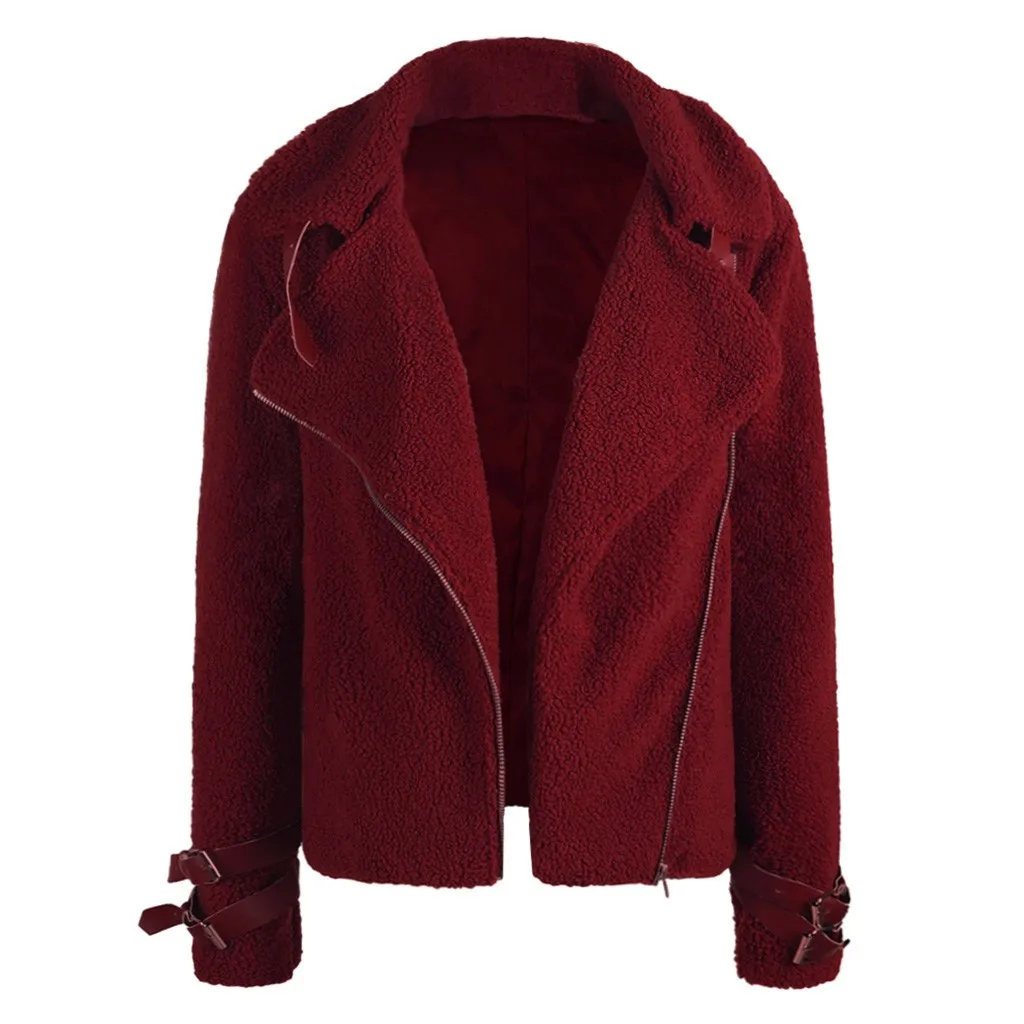 Jaycosin Fashion Women Casual Fleece Winter Warm Jacket Coat Stylish Long Sleeve Comfortable Soft Short Overcoat Outercoat 26#4