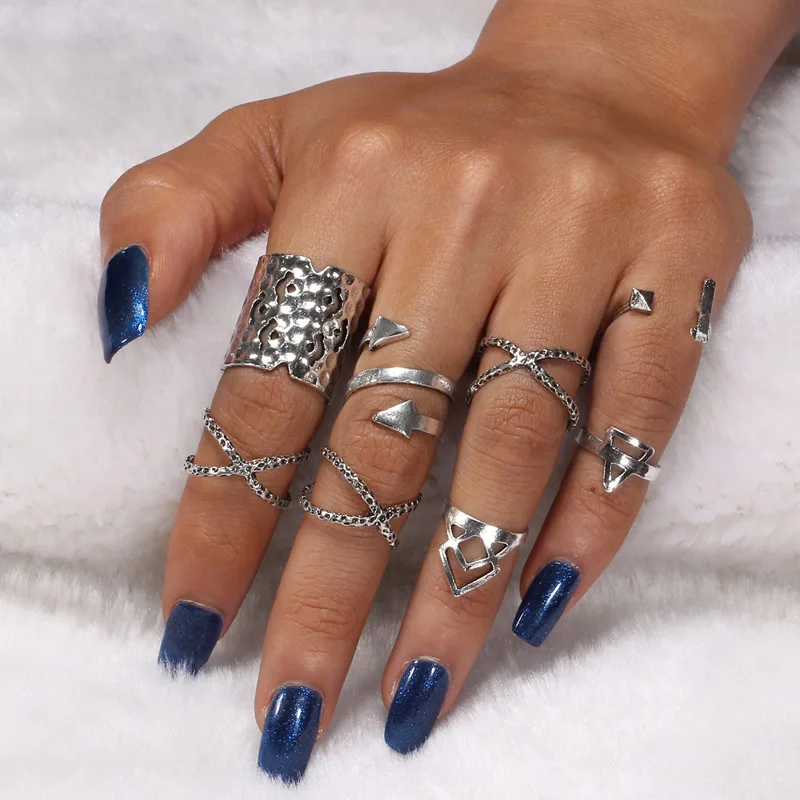 Zoshi Vintage Knuckle Ring Set Per Le Donne Fashion Anel Aneis Bague Femme Crystal Opal Stone Midi Finger Rings Boho Jewelry
