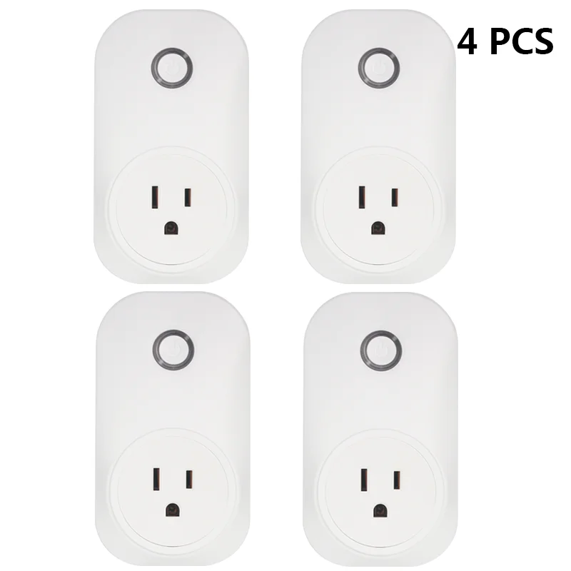 4 PCS Wifi умная розетка питания Portabl 15A стандарт США вилка Интеллектуальный таймер розетка электрическая Tuya умный беспроводной пульт дистанционного управления - Тип: 4 PCS