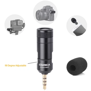 

COMICA CVM-VS07 Mini Omnidirectional Microphone for GoPro DSLR Camera Phone Stabilizer Mic for Video Recording(3.5mm TRRS)