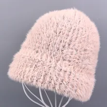 Мадам шерстяной комплект головы Кепки имитация норки кашемировые вязаные шапочки держать теплая шерстяная шапка