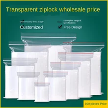 Ziplock Bag 20 Wire Zip Lock Plastic Bags Sealing Bag Transparent PE Poly Bags Fresh Storage Food Envelope Bag Reusable Zip Bag