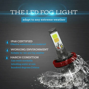 

Lamp LED Fog Lights 9000LM DRL Built-in Replacement Parts Set Car Auto