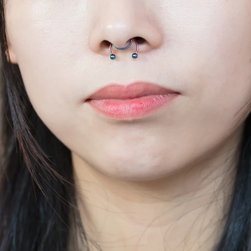 2 Anneaux De Nez En Acier 316L - Piercing Nez 8mm - Facile à Mettre - Style élégant