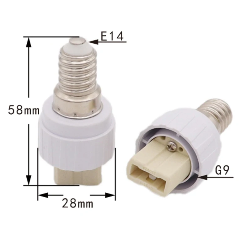 Novo e14 para g9 suporte da lâmpada conversor soquete 100% à prova de fogo adaptador conversão base lâmpada para g9 led luz