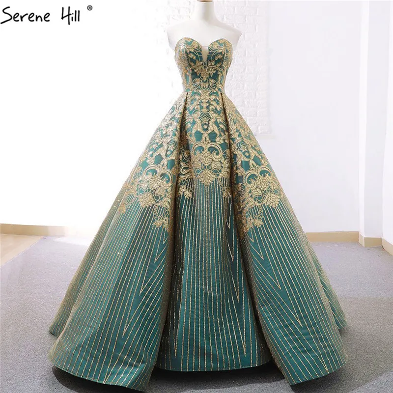 gold and green wedding dress