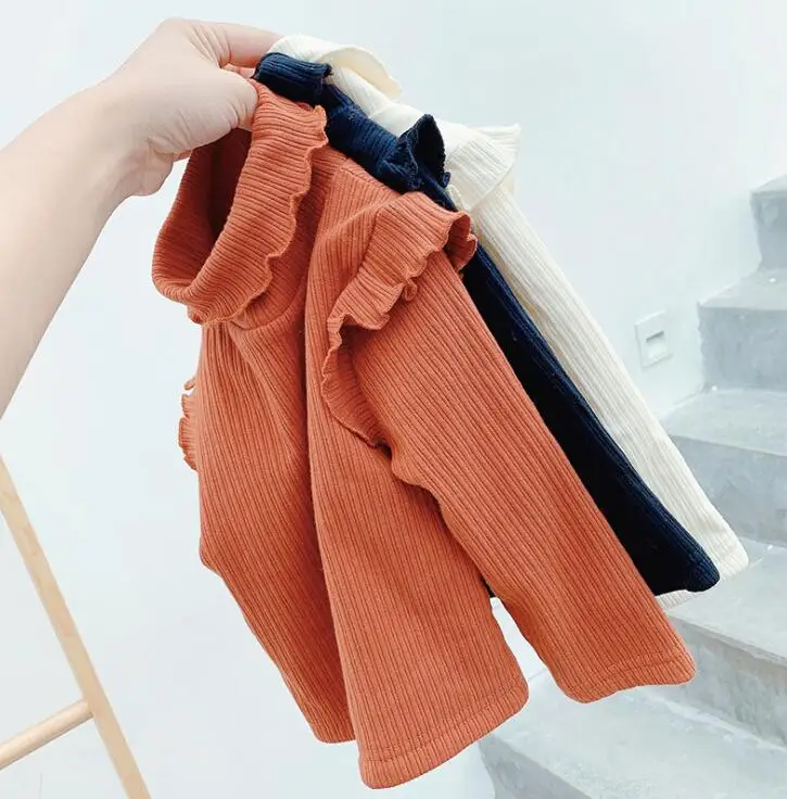 New Girls Ruffles T-Shirt Autumn Winter Fashion Girls Top 0-4t PQ939