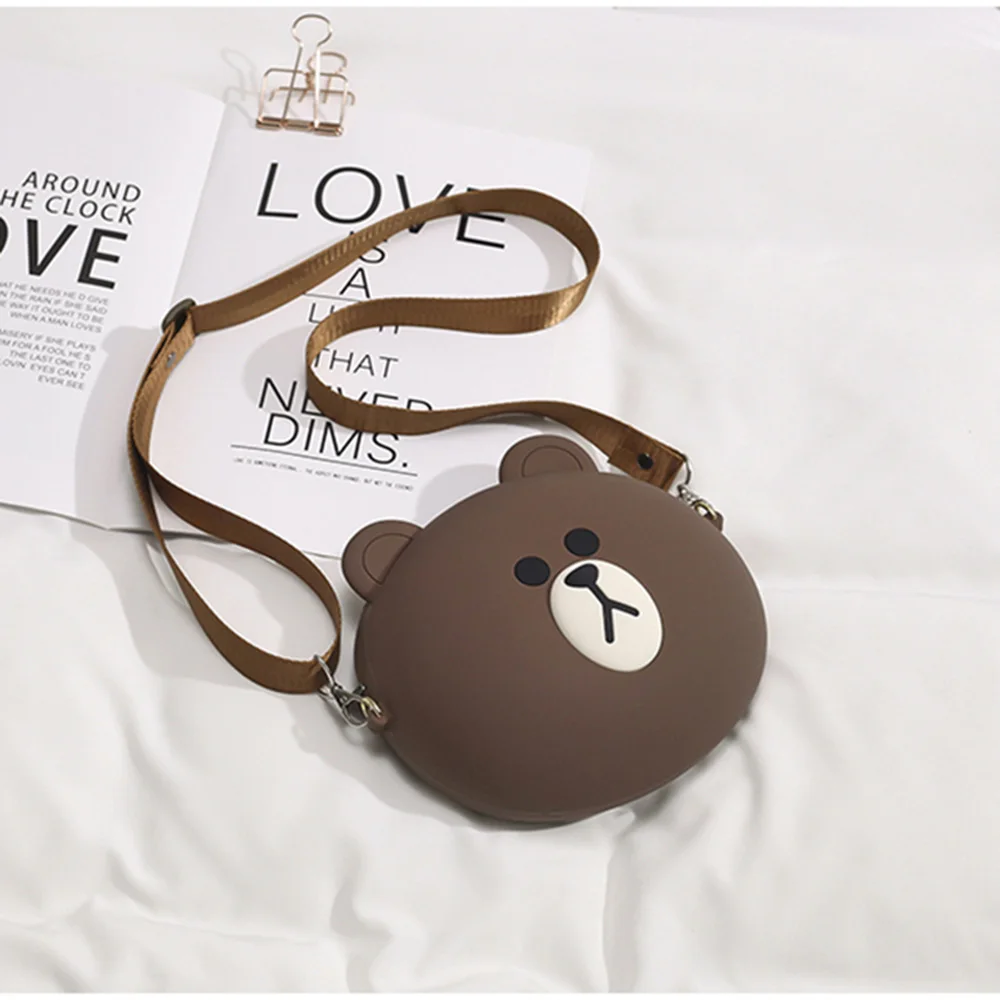 101428 Q Funny Bear серия сумка на цепочке силиконовые наушники с застежкой-молнией сумка для хранения ключей мультяшный карман для телефона водонепроницаемая сумка на плечо сумка-мешок - Цвет: 101428