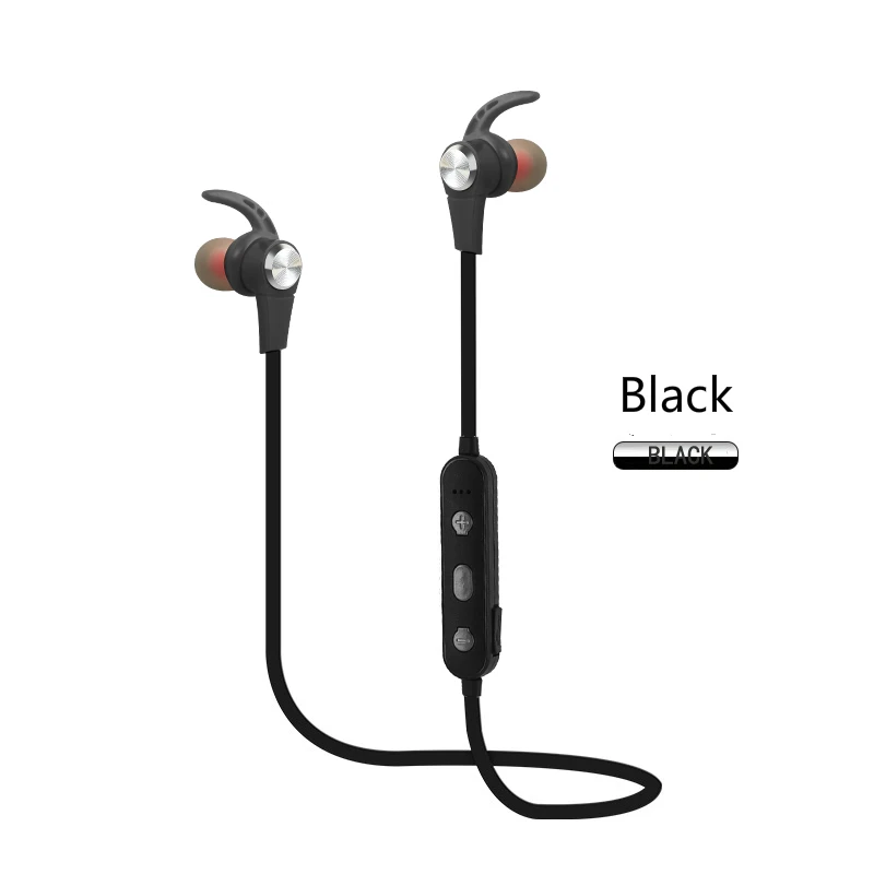 KYCXD Новинка bluetooth гарнитура стерео телефон Универсальные наушники беспроводные движения Магнитная поглощение музыки наушники - Цвет: Черный
