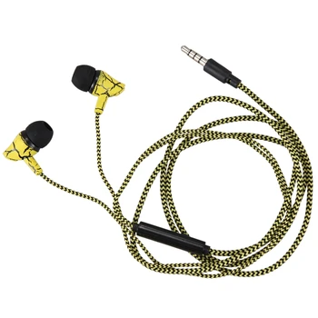 

Mobile Phone Remote Control Headset Braided Wire In-Ear Bass Crack with Wheat Listening Song Music Universal Earplugs