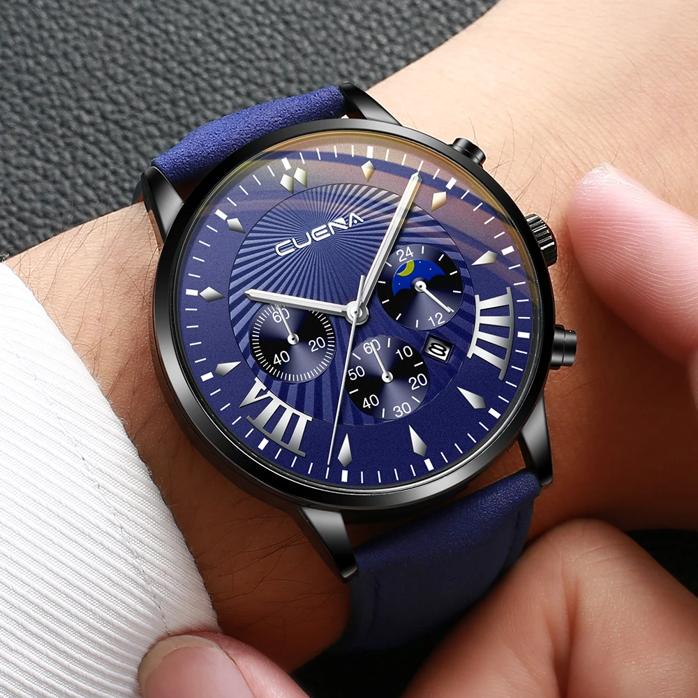 CUENA брендовые автоматические мужские часы механические Tourbillon спортивные кожаные