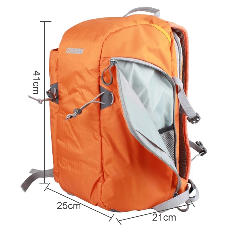 Caden E5 оранжевая камера DSLR штатив для фото SLR Плечи сумка для отдыха и дождевик Сумка Рюкзак Для Путешествий Чехол