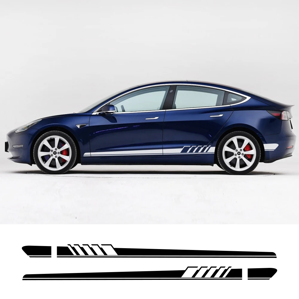 Для Tesla модель 3 S X P100D 2 шт. автомобиль с длинной боковой двери наклейки на авто