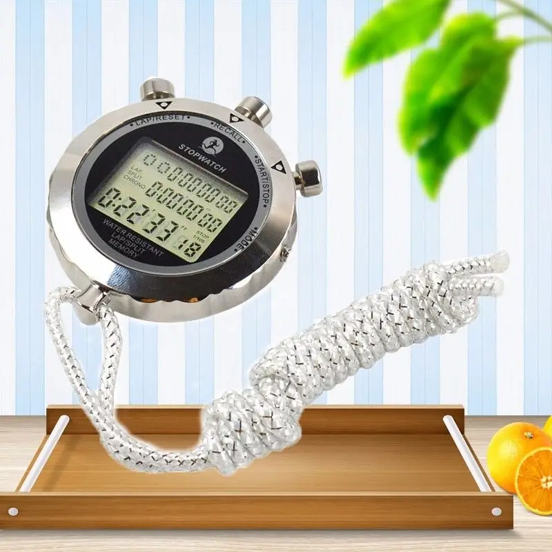 Metal Digital Timer Sports Stopwatch Water Resistant Memory Counter Antimagnetic Chronograph fashionable Waterproof Timer 5