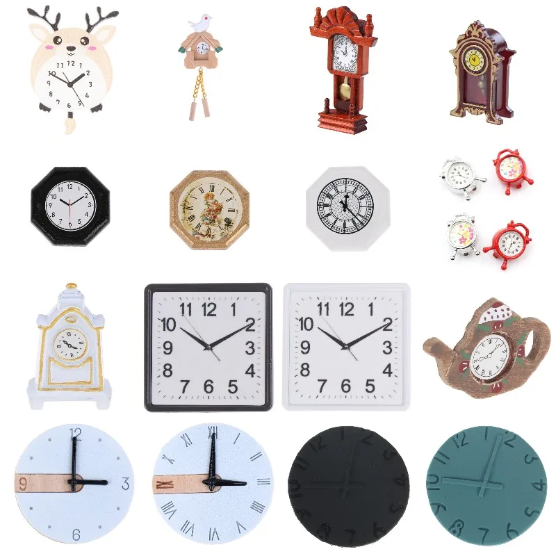 Dollhouse Modern Wall Clocks Mini Alarm Clocks Vintage Desk Clock Pendulum Clock Dollhouse