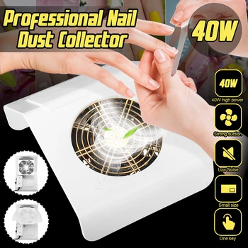 

40W Nail Dust Collector Nail Suction Fan Nail Dust Vacuum Cleaner Manicure Machine with 2 Dust Collecting Bag Salon Tools