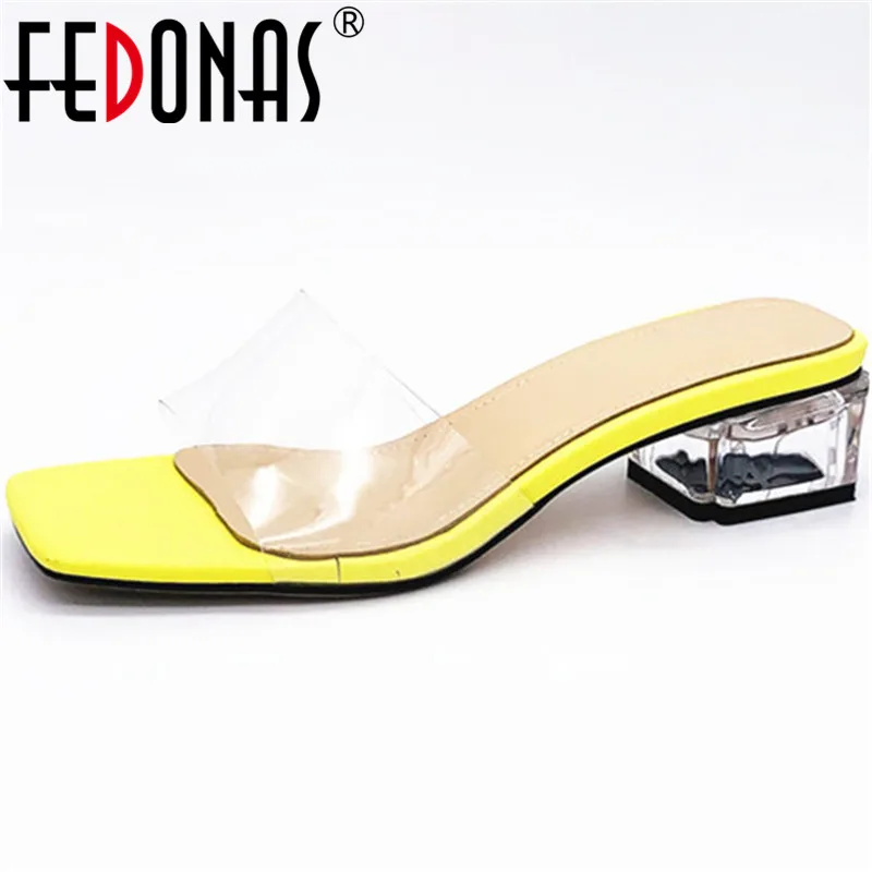 

FEDONAS Vintage Peep Toe Women Pumps Newest Thick Heels Sandals Wedding Party Slippers Spring Summer 2020 Slingbacks Shoes Woman