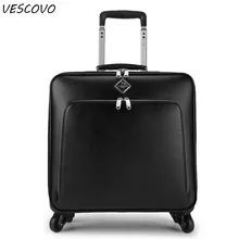 VESCOVO 1" 20" 2" 24 дюймов для мужчин винтаж ПВХ кожа чемодан spinner carry on чемодан для женщин Дорожная сумка на колесах
