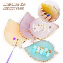 1 Pcs False Eyelashes Extension Stand Pallet Pad Resin Leaf-like Eyelashes Glue Holder Nail Palette