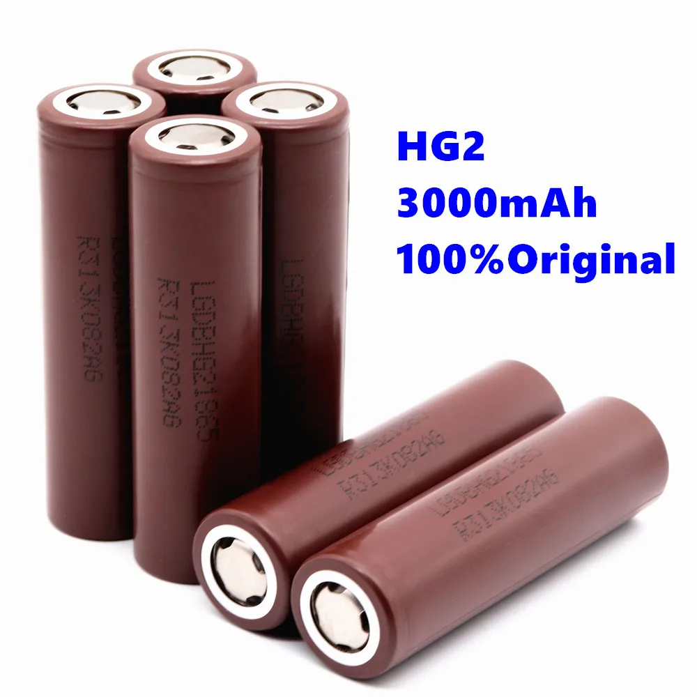 2020  100% original 18650 battery HG2 3000mah 3.7v rechargeable battery for HG2 18650 lithium battery 3.7 3000 mah