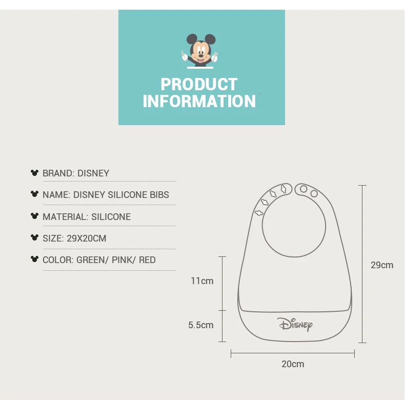 Дисней детские нагрудники силикагель водонепроницаемый мультфильм Микки Минни нагрудник Burp одежда для младенцев и детей нагрудники регулируемые детские вещи аксессуар