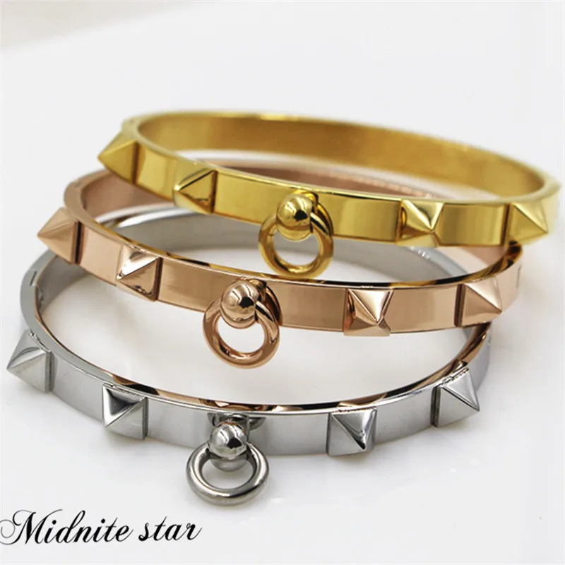 

Three Color Fashion Four-pointed Rivet Four-pointed Nail Fashion Ring Bracelet Titanium Steel Jewelry Bracelet