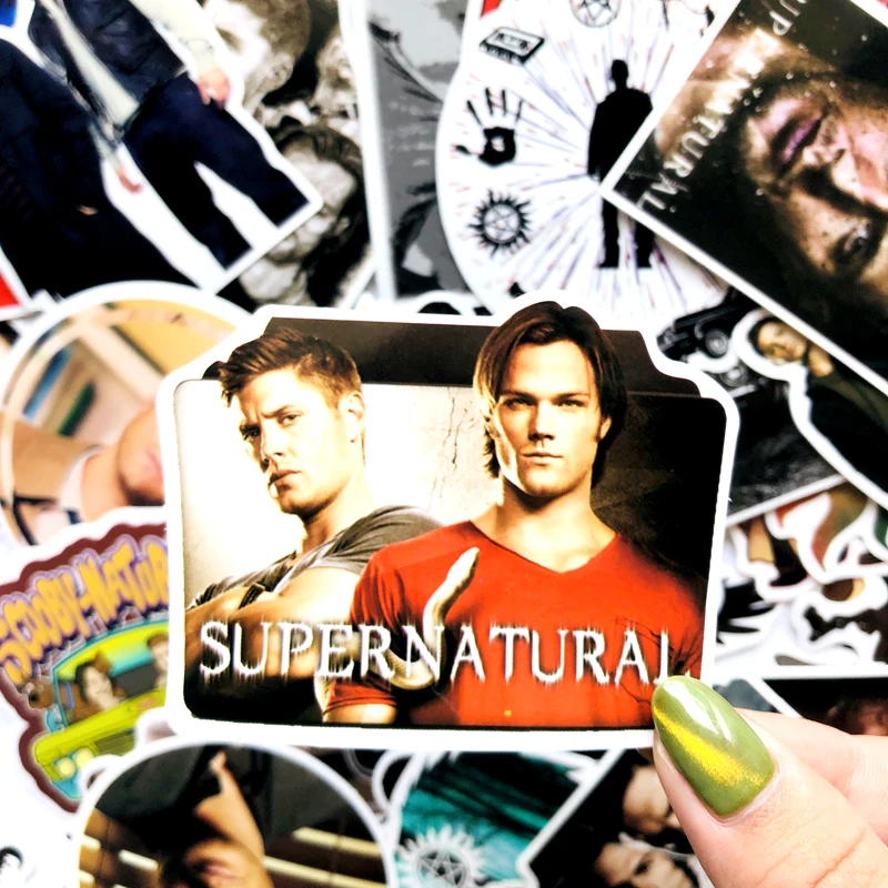 50Pcs/Lot SUPERNATURAL TV Movie Handsome Waterproof Sticker For Fans Luggage Skateboard Phone On Laptop Moto Bicycle Wall Guitar