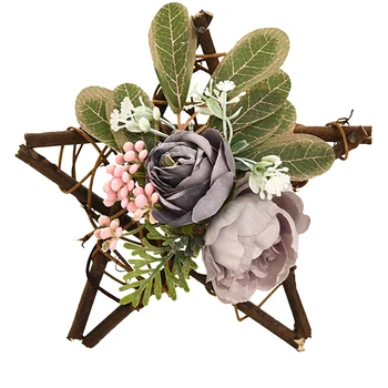 

1pc Emulation Christmas Garland Xmas Pendant Wreath Door Hanging Decoration