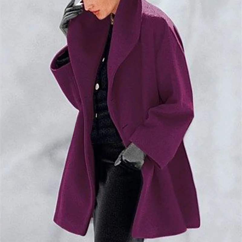 Горячая Распродажа, осенне-зимняя куртка, женское пушистое пальто, повседневное теплое пальто с отложным воротником, меховая верхняя одежда средней длины, пушистые шерстяные куртки - Цвет: The picture color