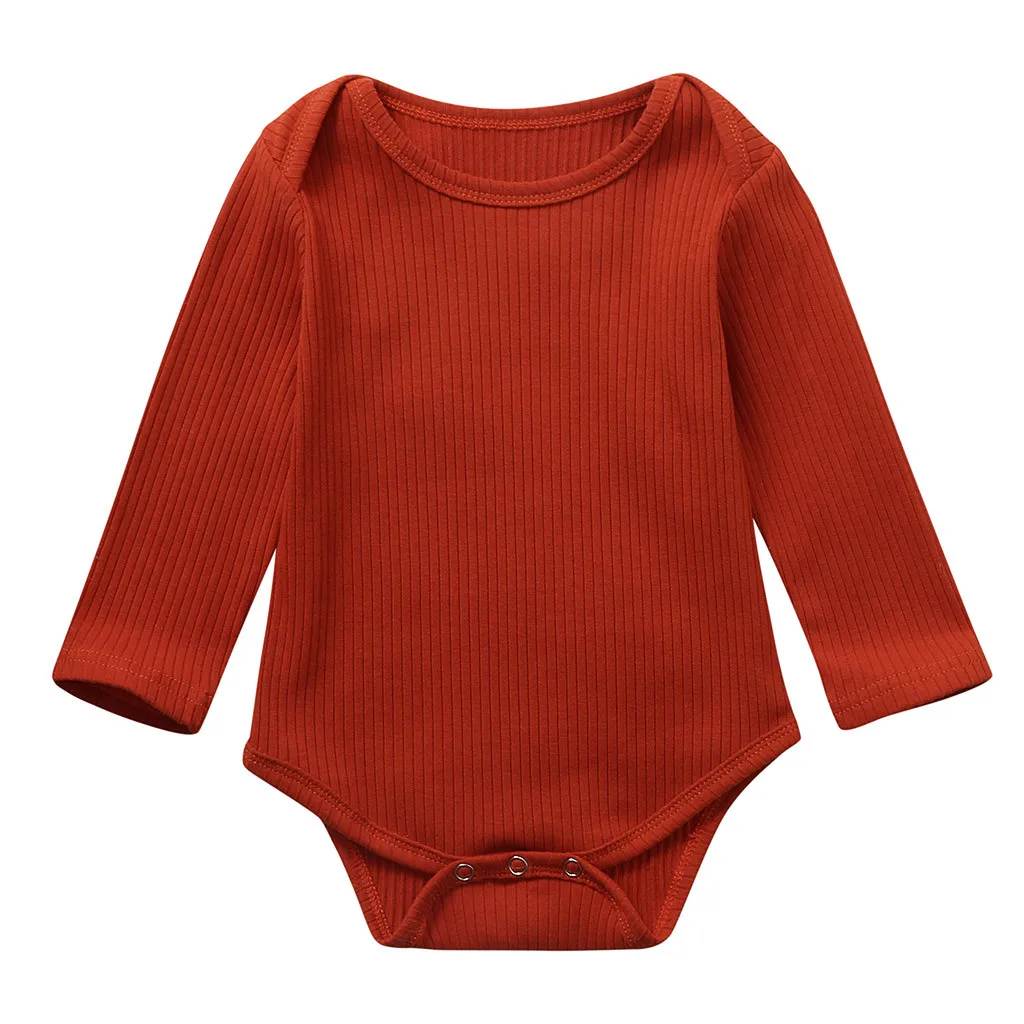 Г. Детский однотонный комбинезон с длинными рукавами для новорожденных девочек и мальчиков, Мягкий комбинезон, одежда для малышей ropa bebe, зимняя одежда для малышей - Цвет: Коричневый