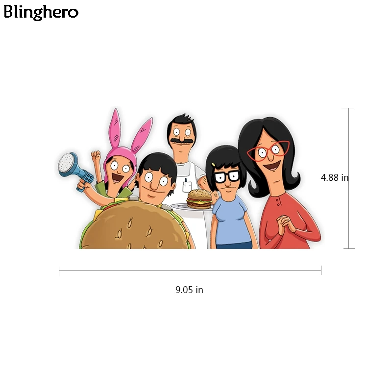 Blinghero Bob's burger Пластыри для передачи тепла, мультипликационные наклейки Vynil для самостоятельной глажки, термопластыри для детей BH0353